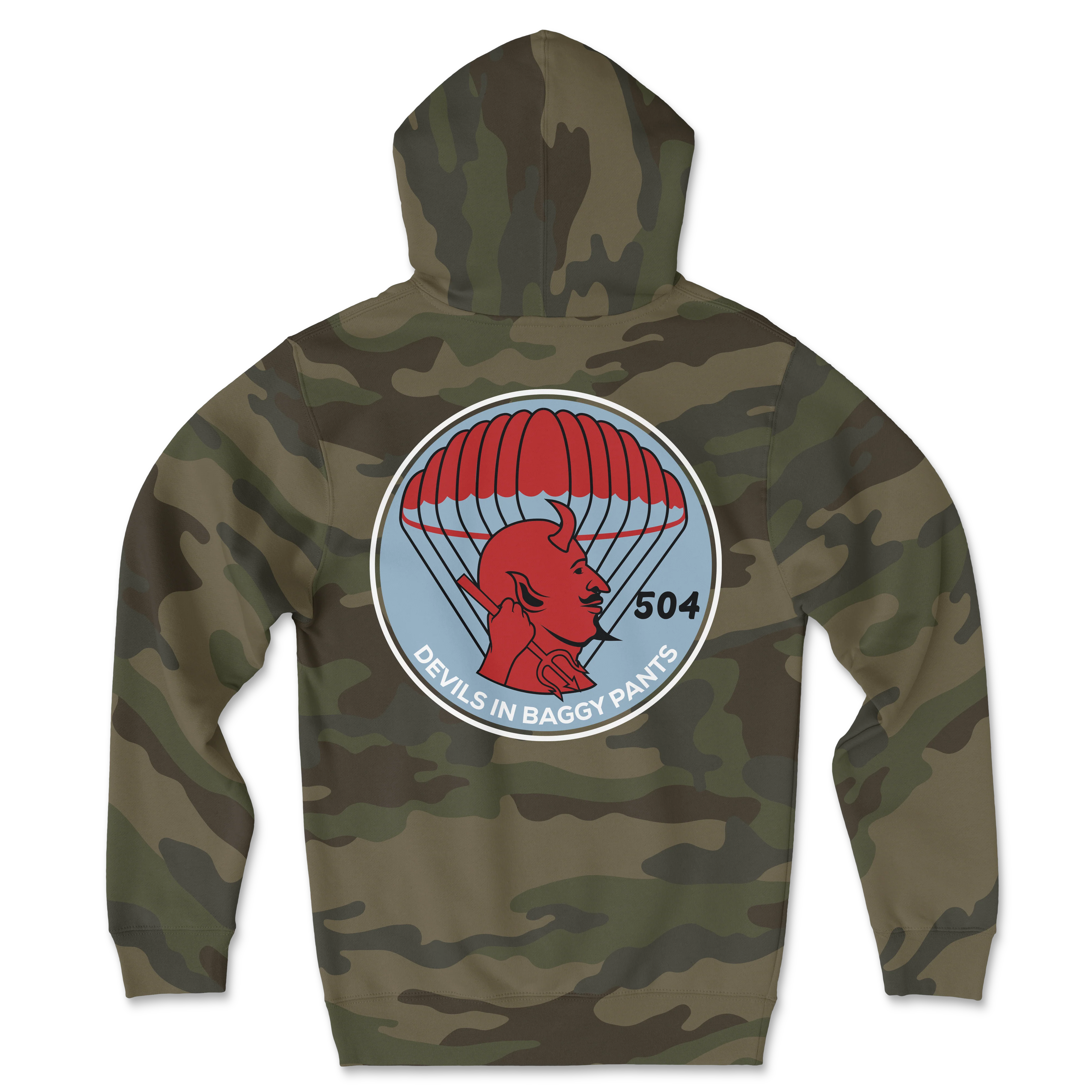 504 Devils Airborne Classic Camo Hoodie - Image 2