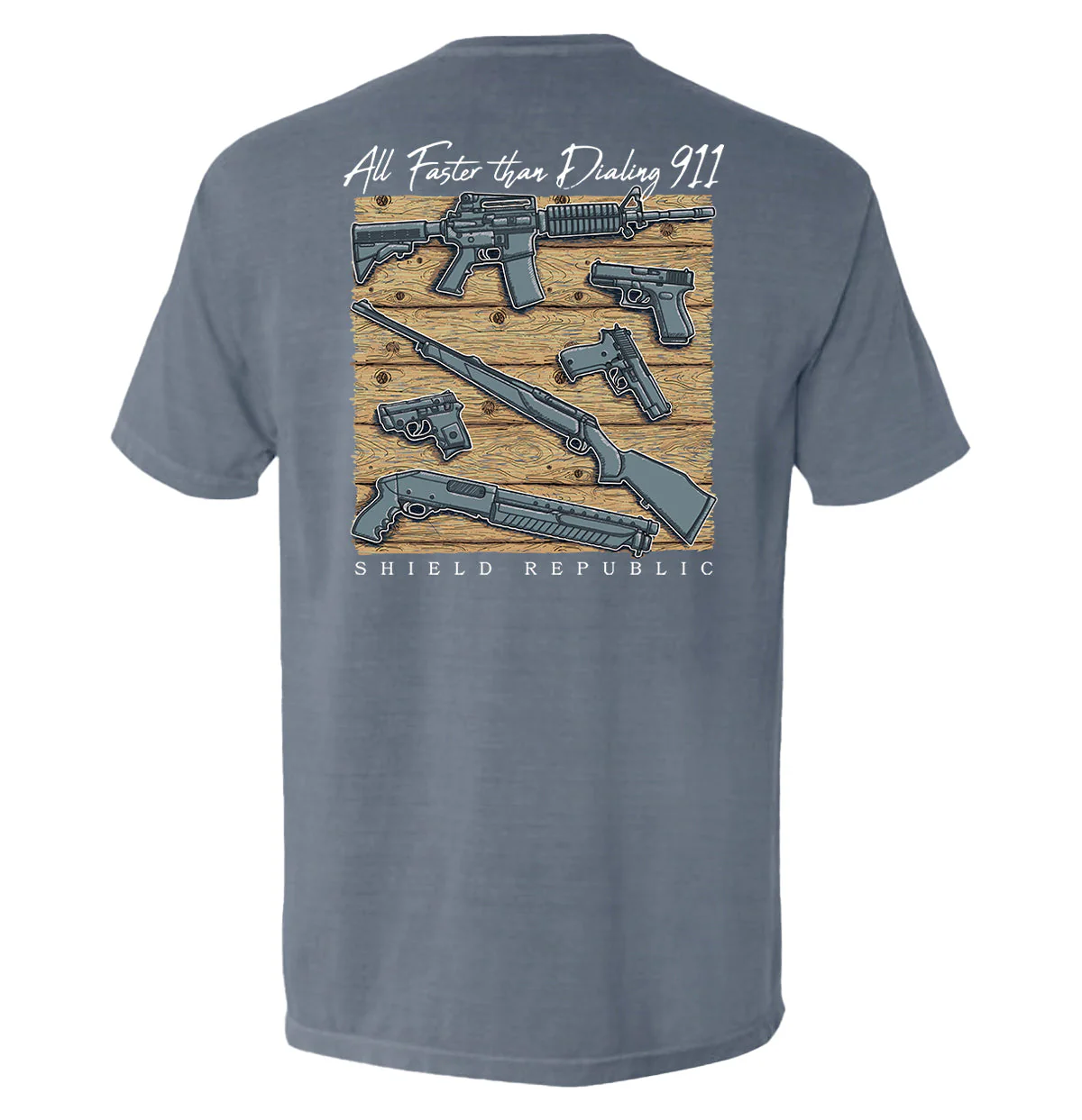 All Faster than Dialing 911 Pocket Tee - Image 5