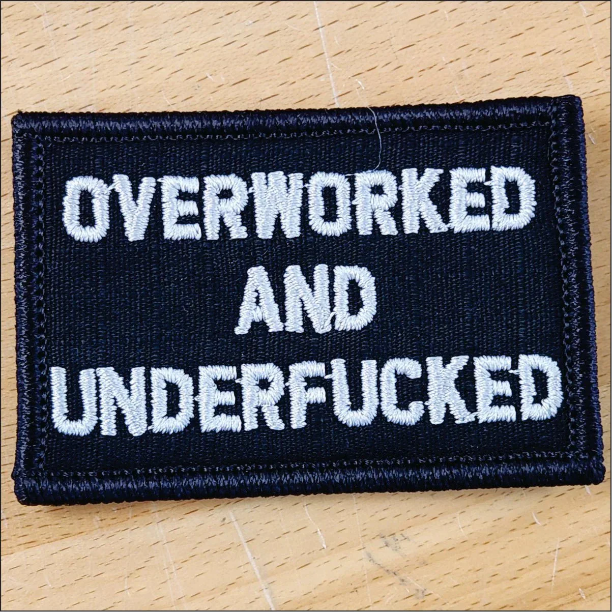 As Seen on Socials - Overworked and Underfucked - 2x3 Patch - Image 2