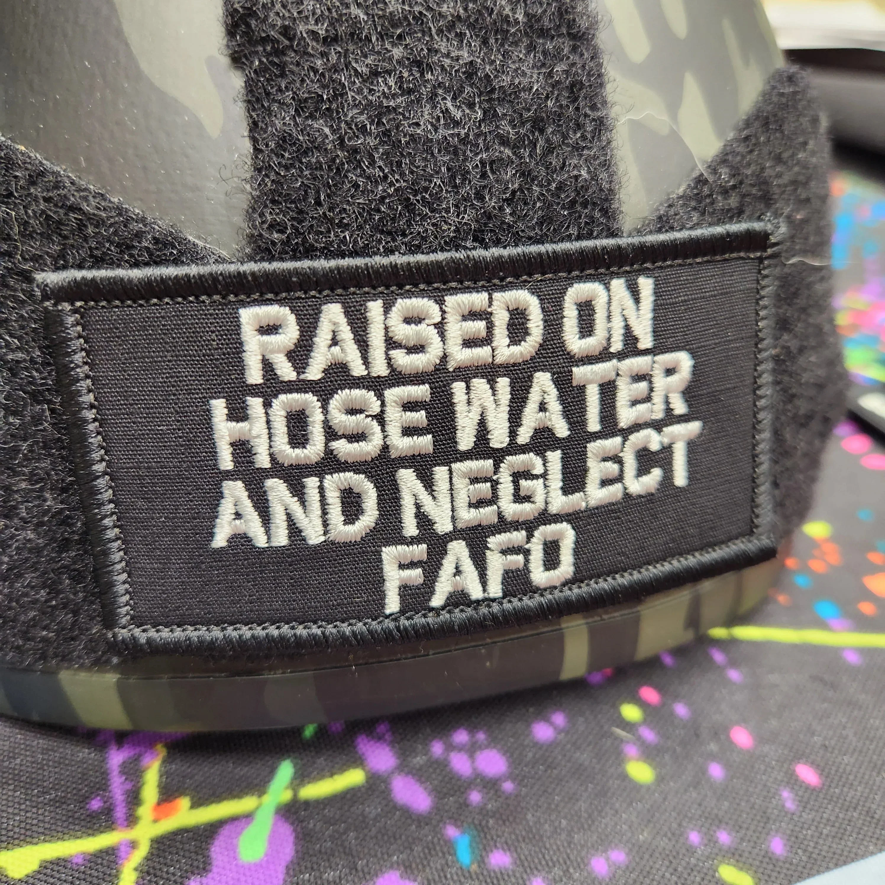 “RAISED ON HOSE WATER AND NEGLECT FAFO” TACTICAL MORALE PATCH - Image 2