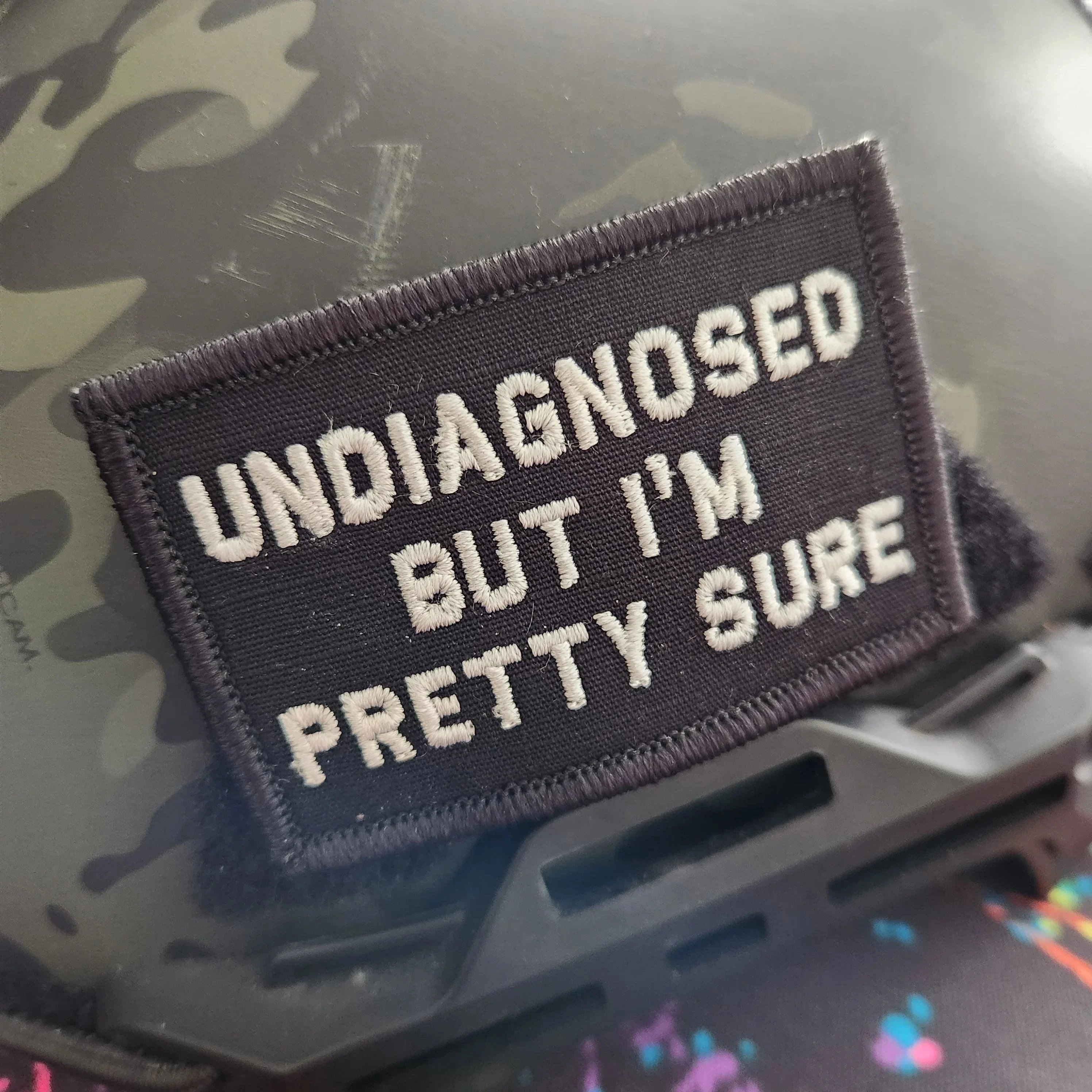 As Seen on Socials - "Undiagnosed But I'm Pretty Sure" - 2x3 Patch - Olive Drab w/black - Image 2
