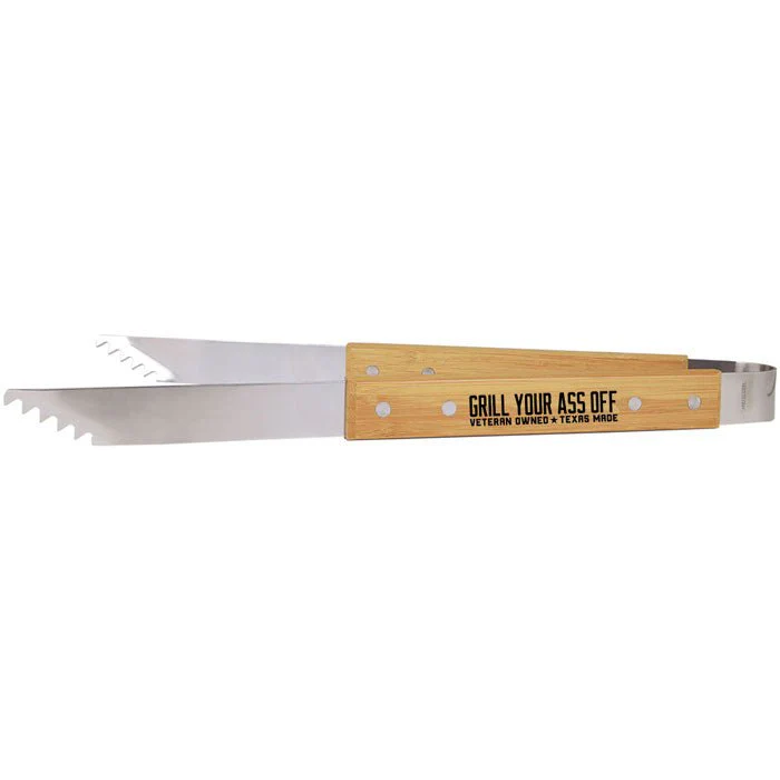 Barbecue Tongs 14" Bamboo - Image 3
