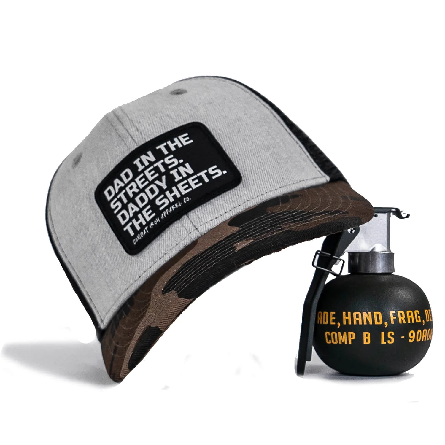 Dad In The Streets. Daddy In The Sheets. Black Patch Snapback Hat - Image 7