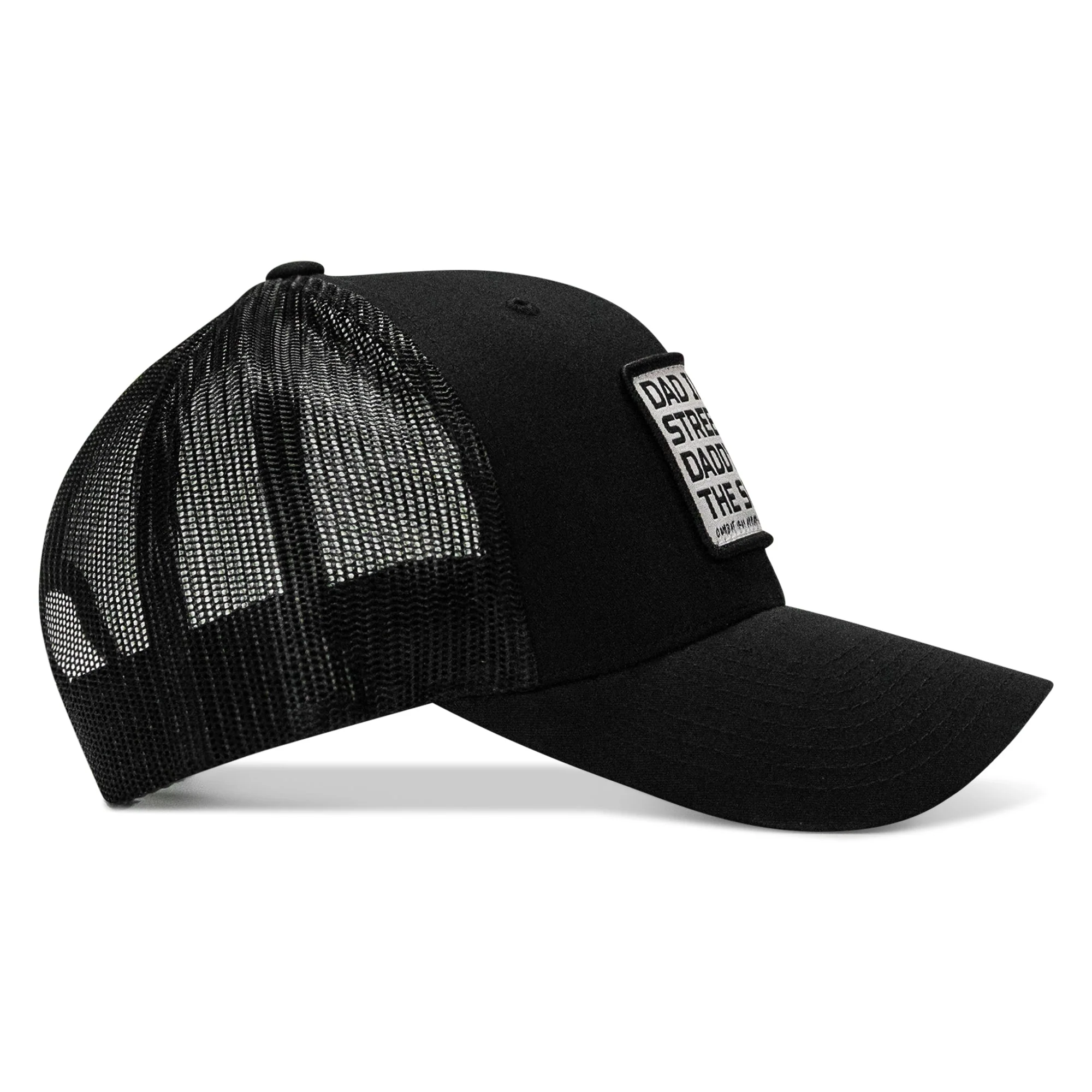 Dad In The Streets. Daddy In The Sheets. White Patch Snapback Hat - Image 27