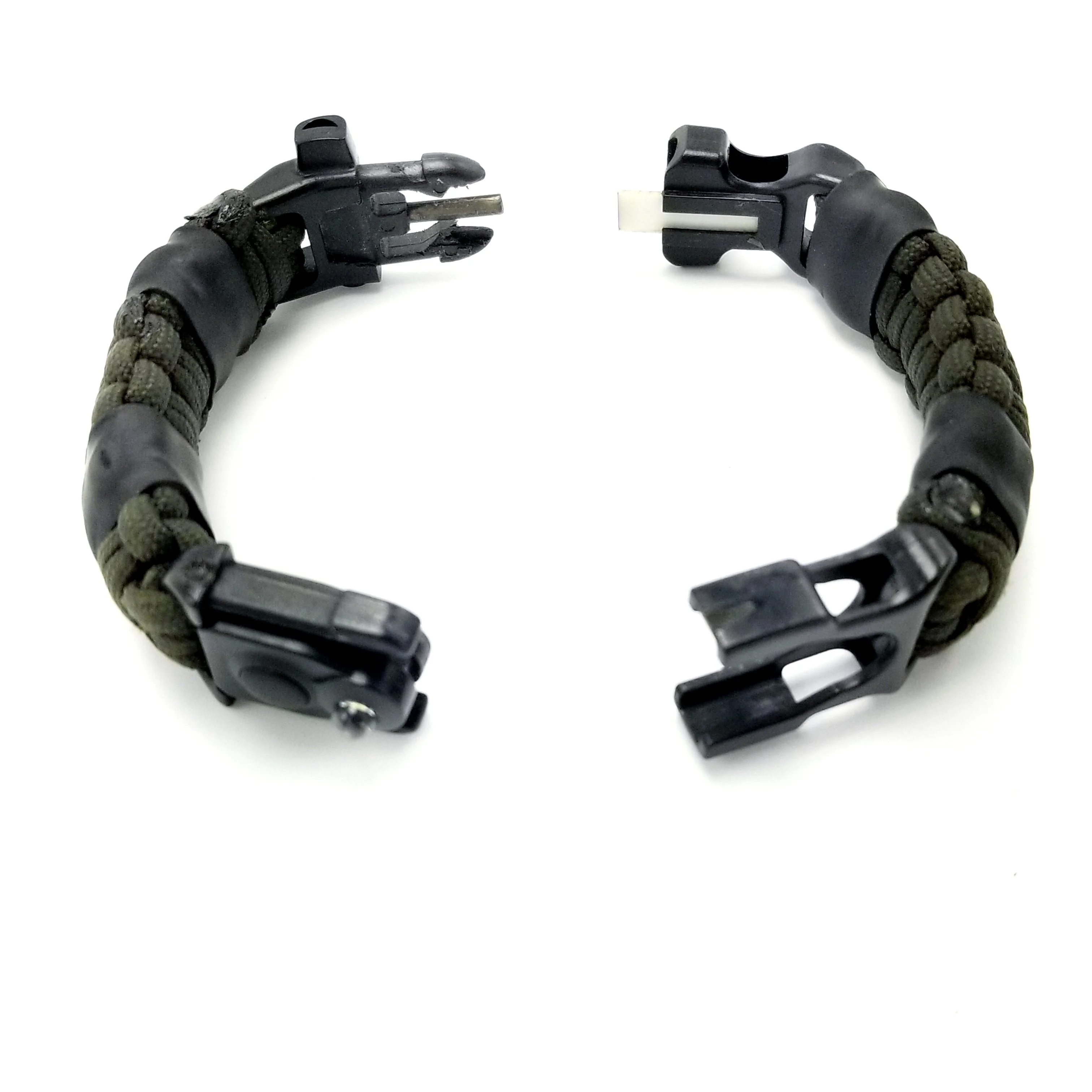 EDC Prepper - Paracord Bracelet Urban Tool Kit Equipped w/ LED Light, fire starter, blade, compass. - Image 22