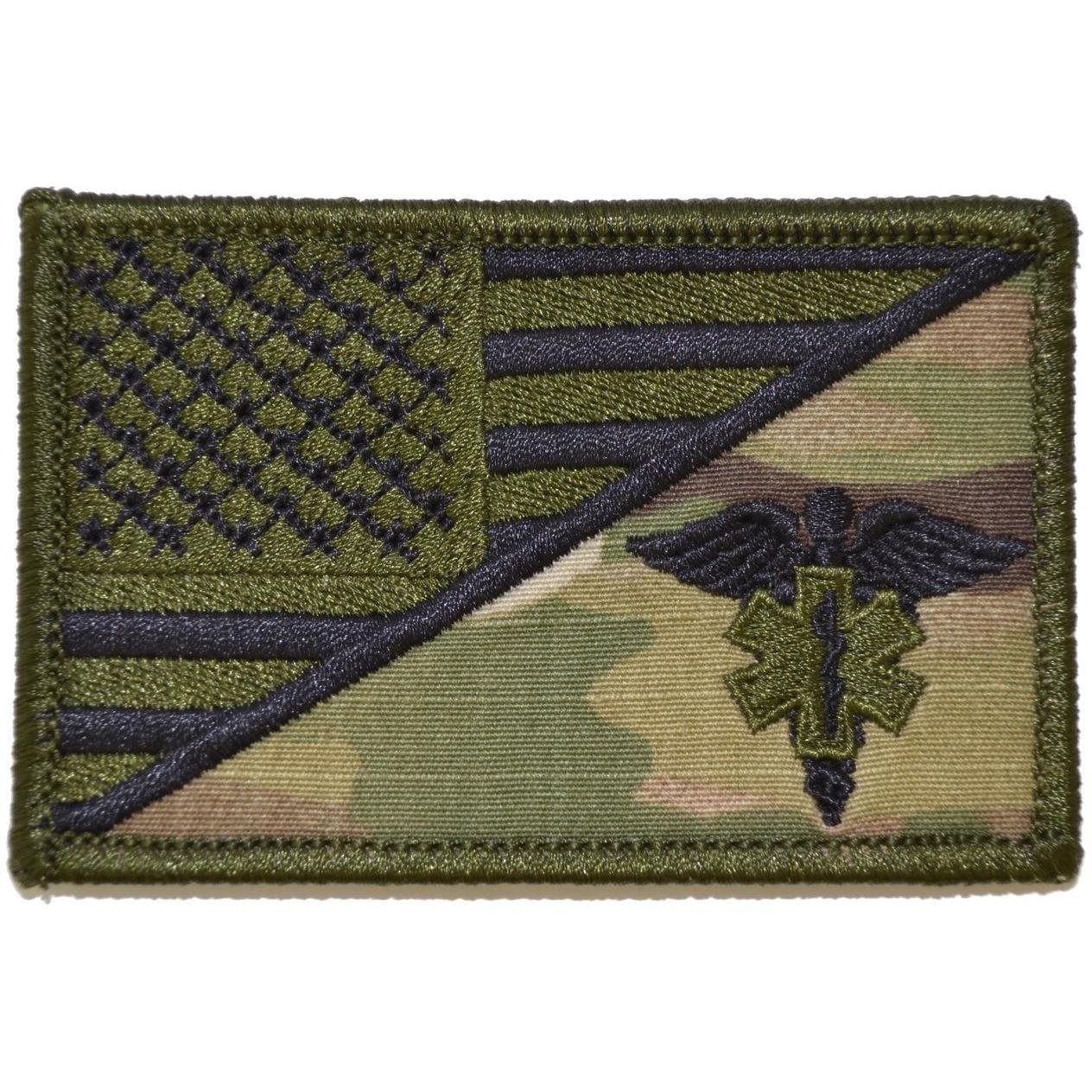 EMT CADUCEUS STAR OF LIFE USA FLAG TACTICAL PATCH - Image 5