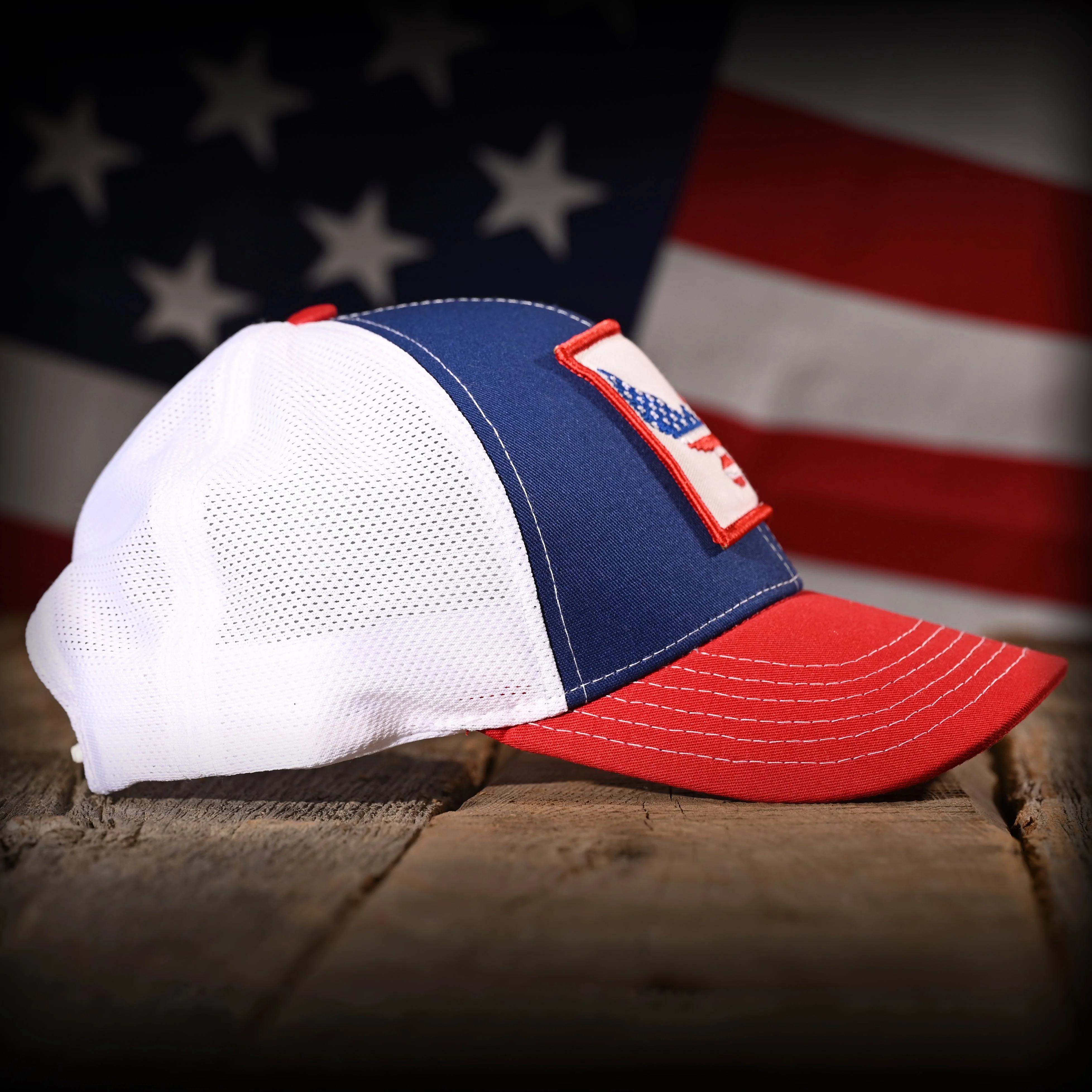 Freedom Eagle Red White & Blue Trucker Hat - Image 3