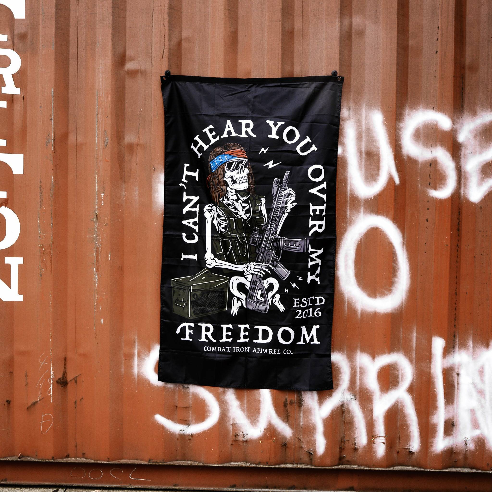 I Can't Hear You Over All My Freedom AR Guitar Rocker 3' X 5' Wall Flag - Image 3