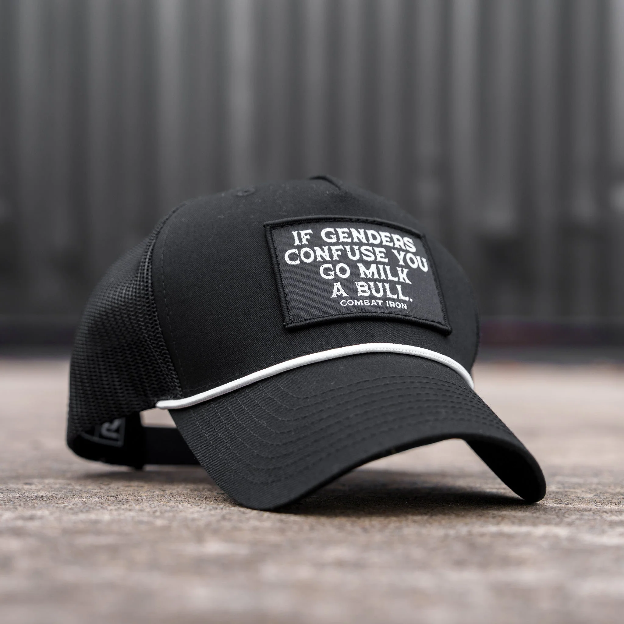 If Gender Confuses You Go Milk A Bull Patch Rope Snapback Hat - Image 7