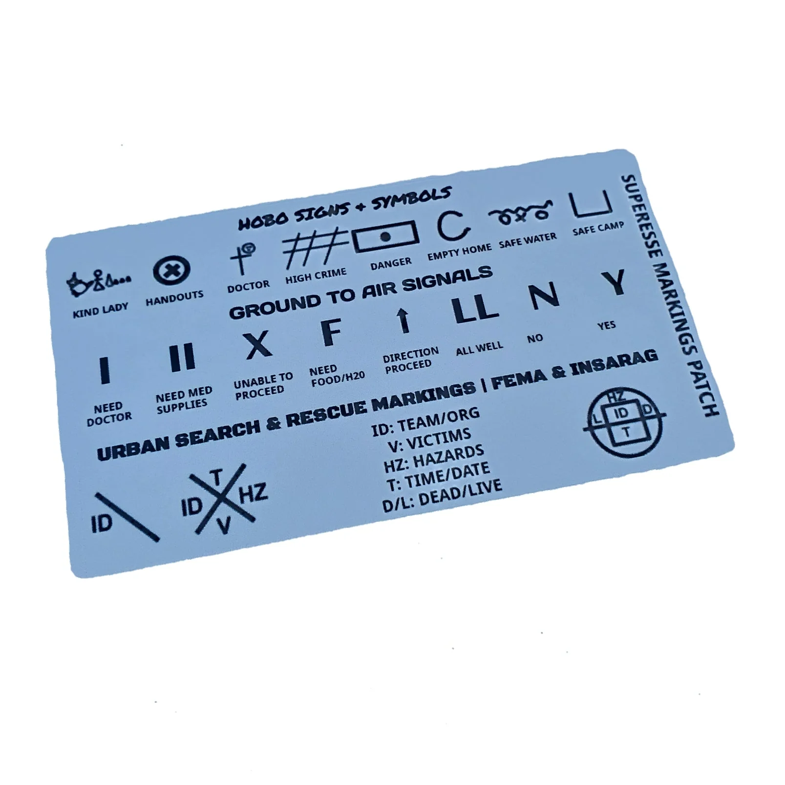 Markings and Signals Decal - Hobo Symbols, Ground to Air Signals, Search and Rescue Markings - Image 6