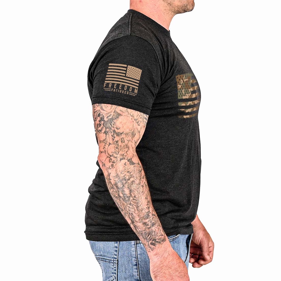 Men's Camo American Flag Patriotic T-Shirt - Image 4