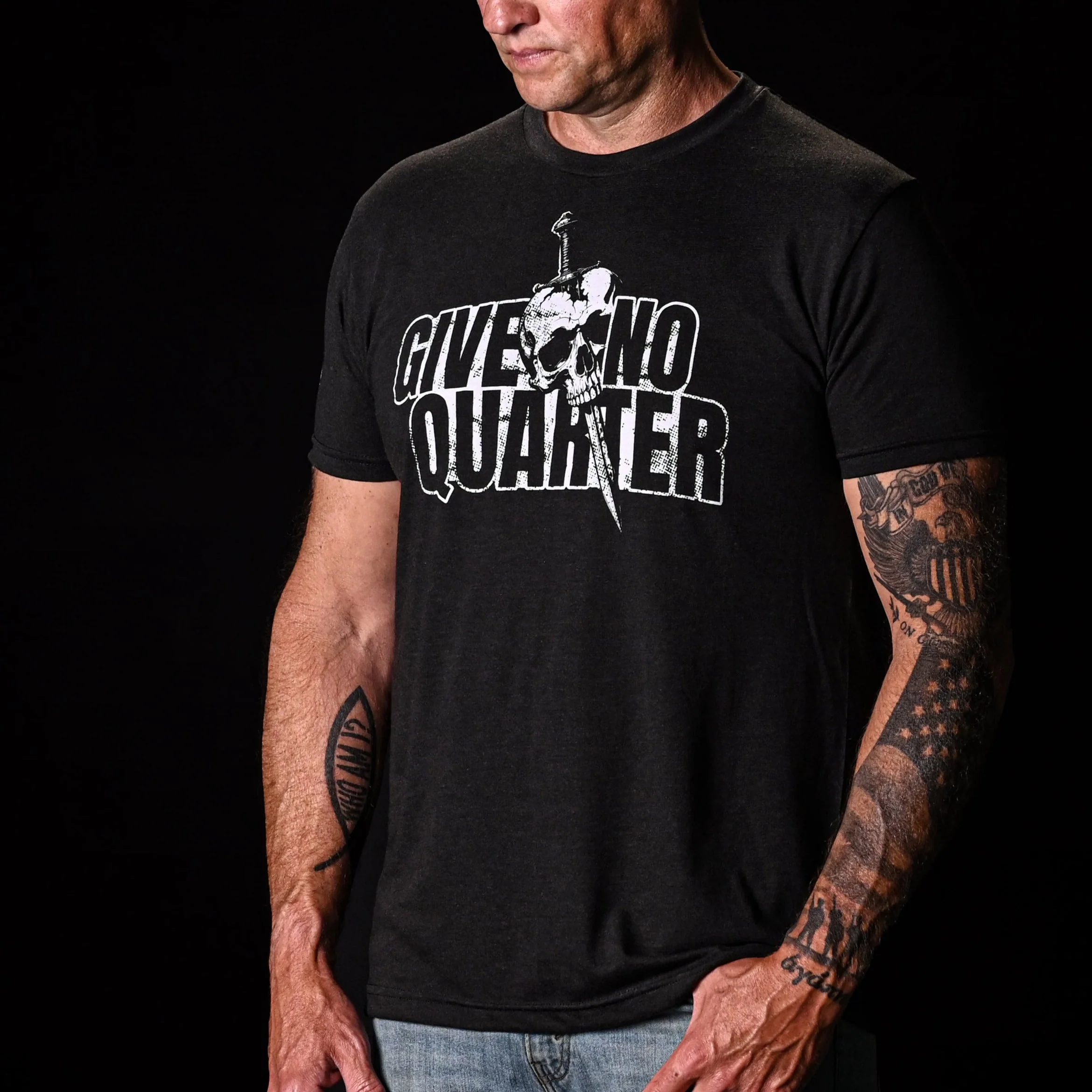 Men's Give No Quarter Patriotic T-Shirt - Image 3