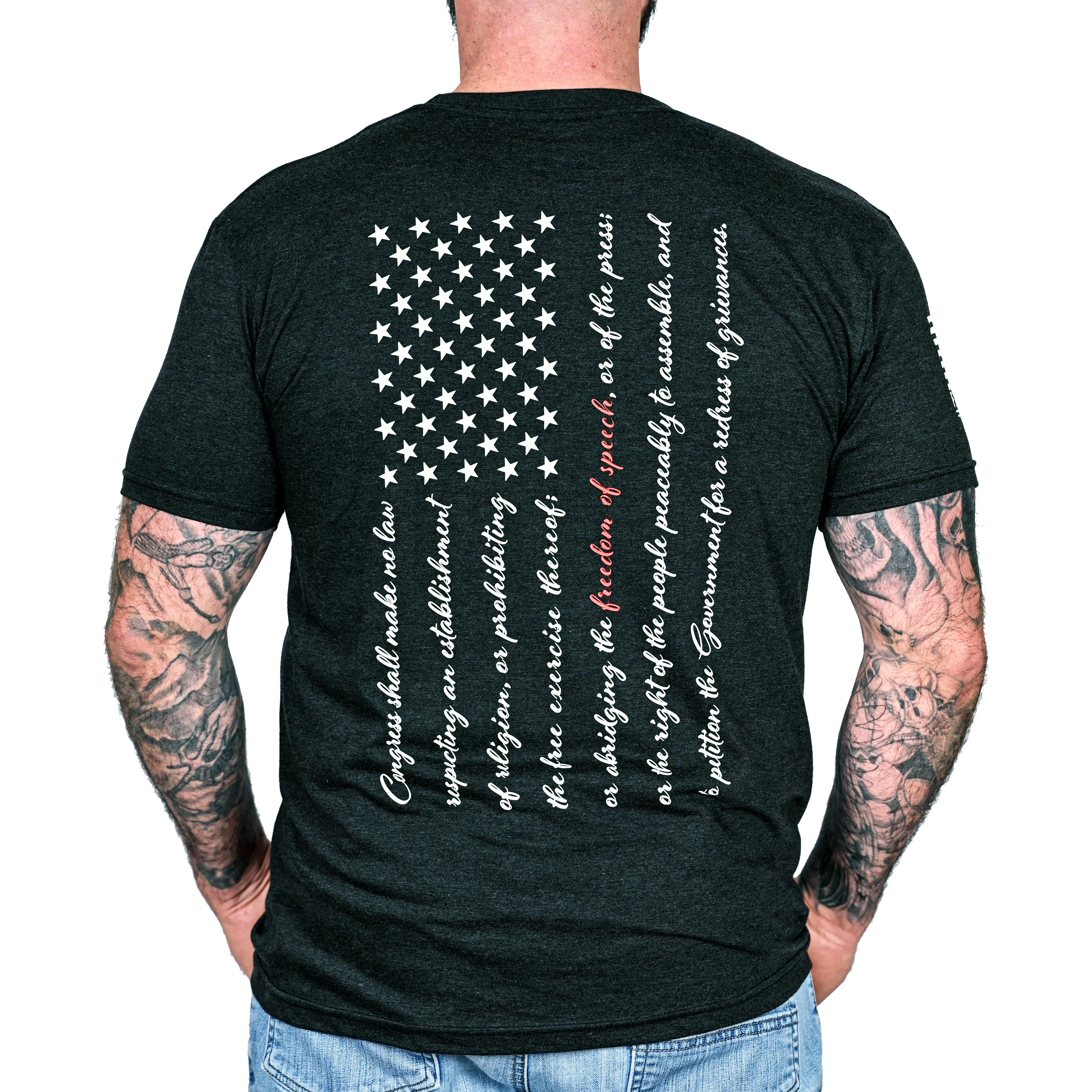 Men's Won't Be Silenced First Amendment Patriotic T-Shirt - Image 7