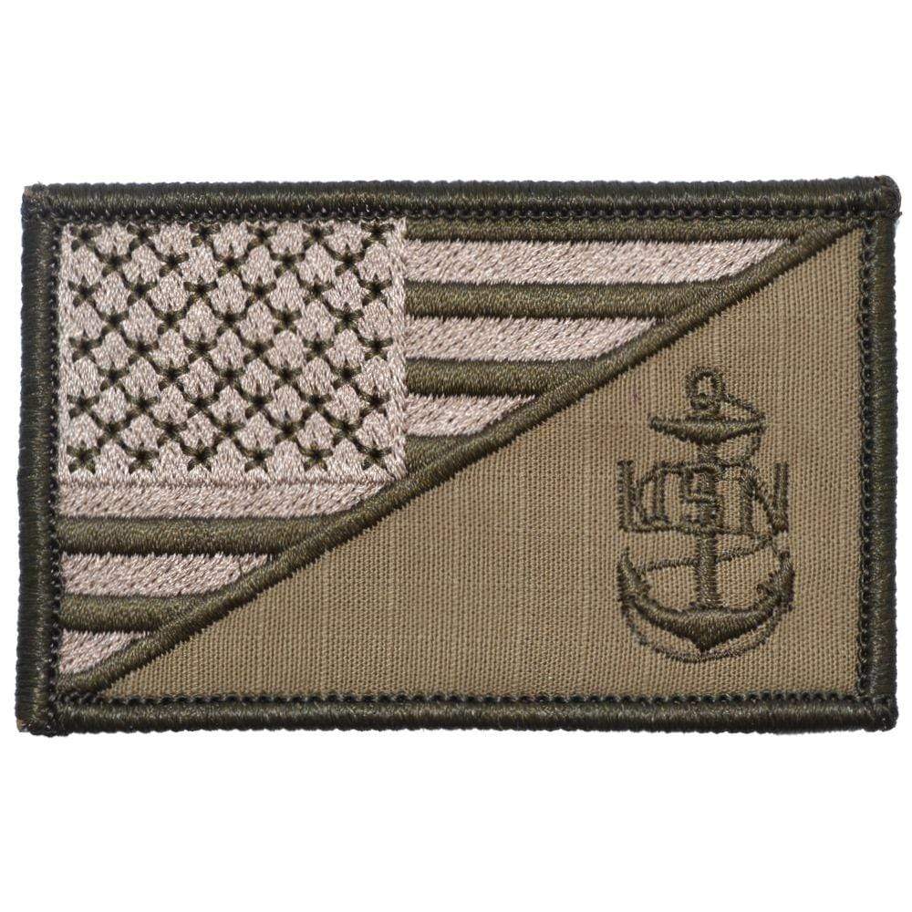 NAVY CHIEF PETTY OFFICER ANCHOR USA FLAG 2.25 X 3.5 TACTICAL PATCH - Image 3