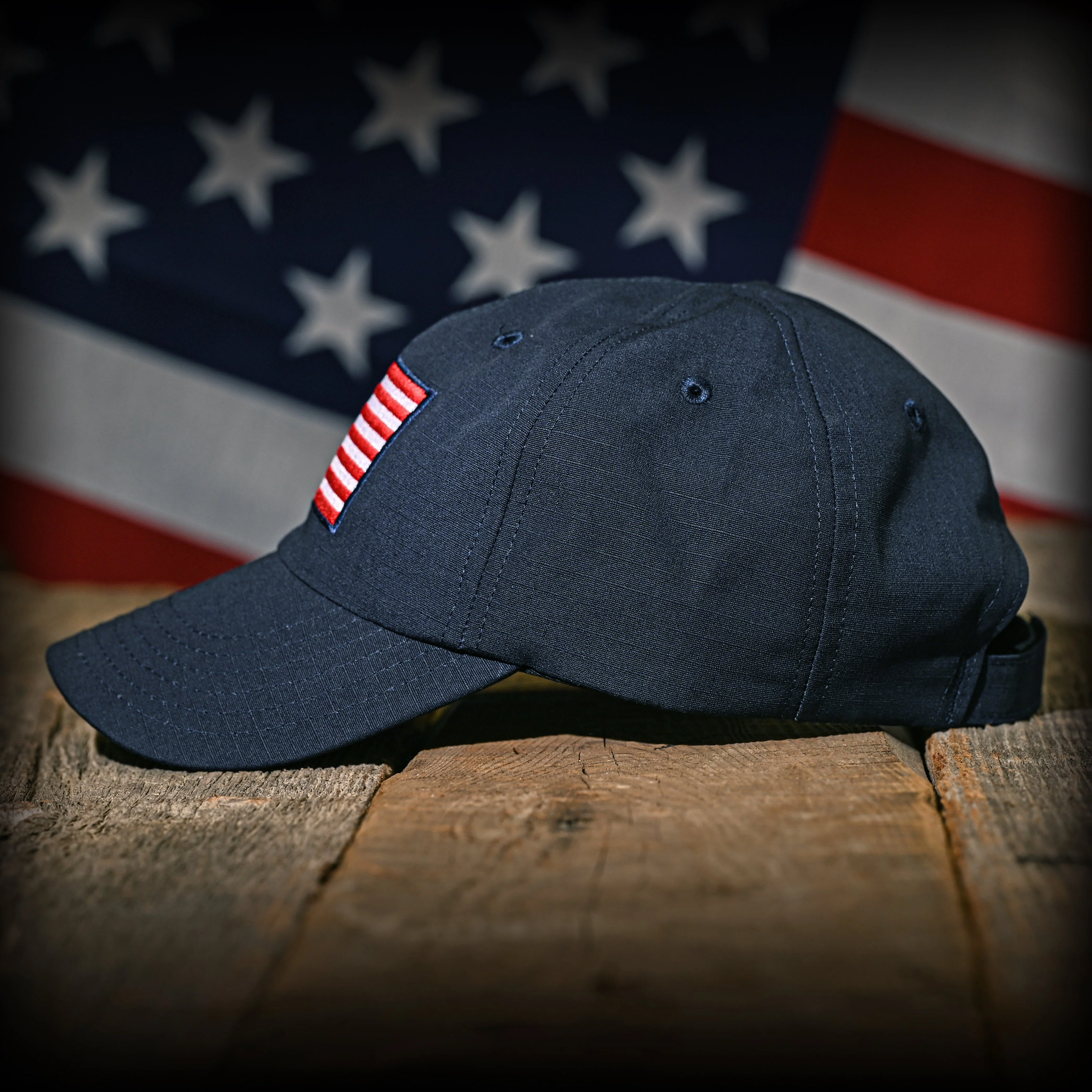 NAVY FULL RIPSTOP US FLAG RANGE HAT - Image 3