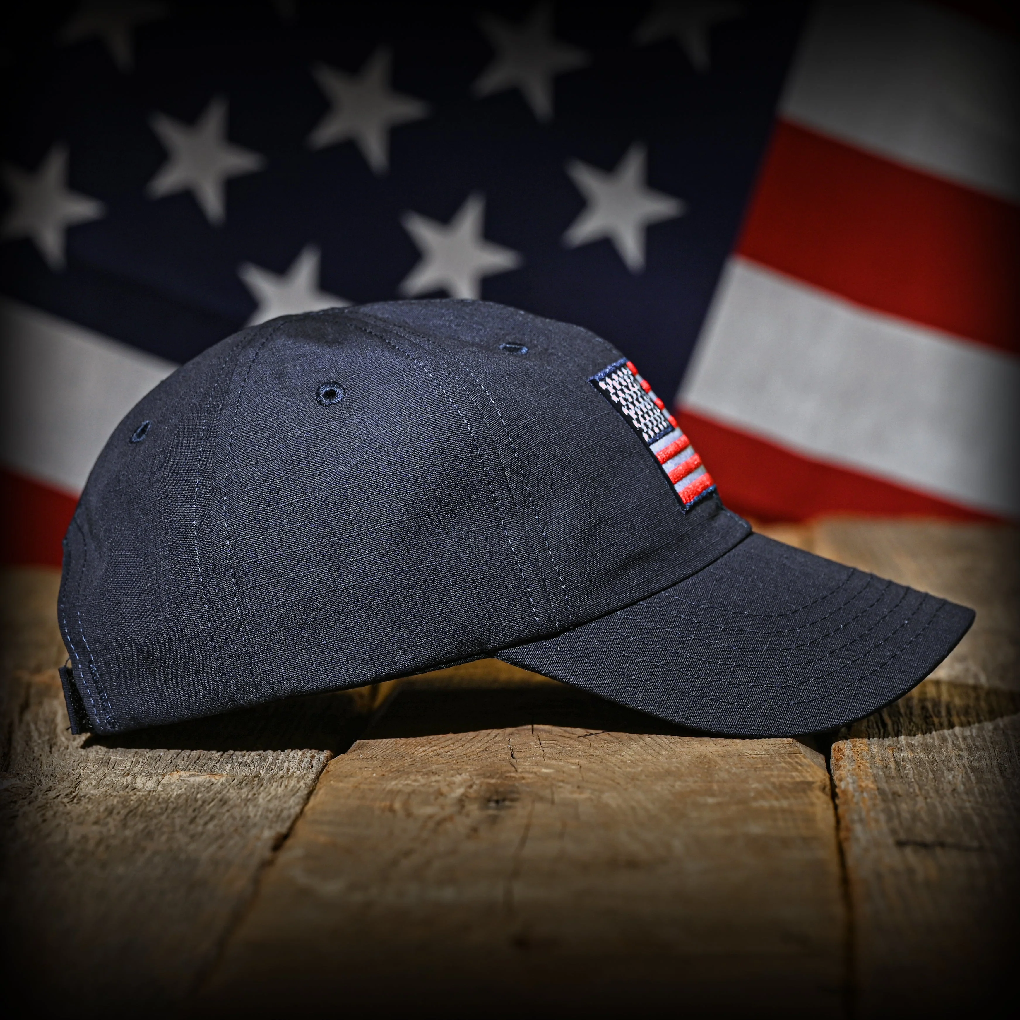 NAVY FULL RIPSTOP US FLAG RANGE HAT - Image 4