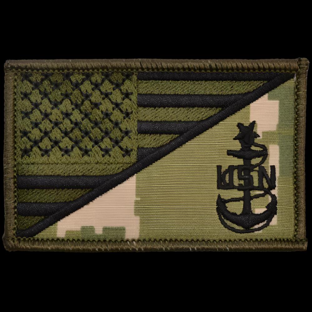 NAVY SCPO SENIOR CHIEF PETTY OFFICER USA FLAG TACTICAL PATCH - Image 3