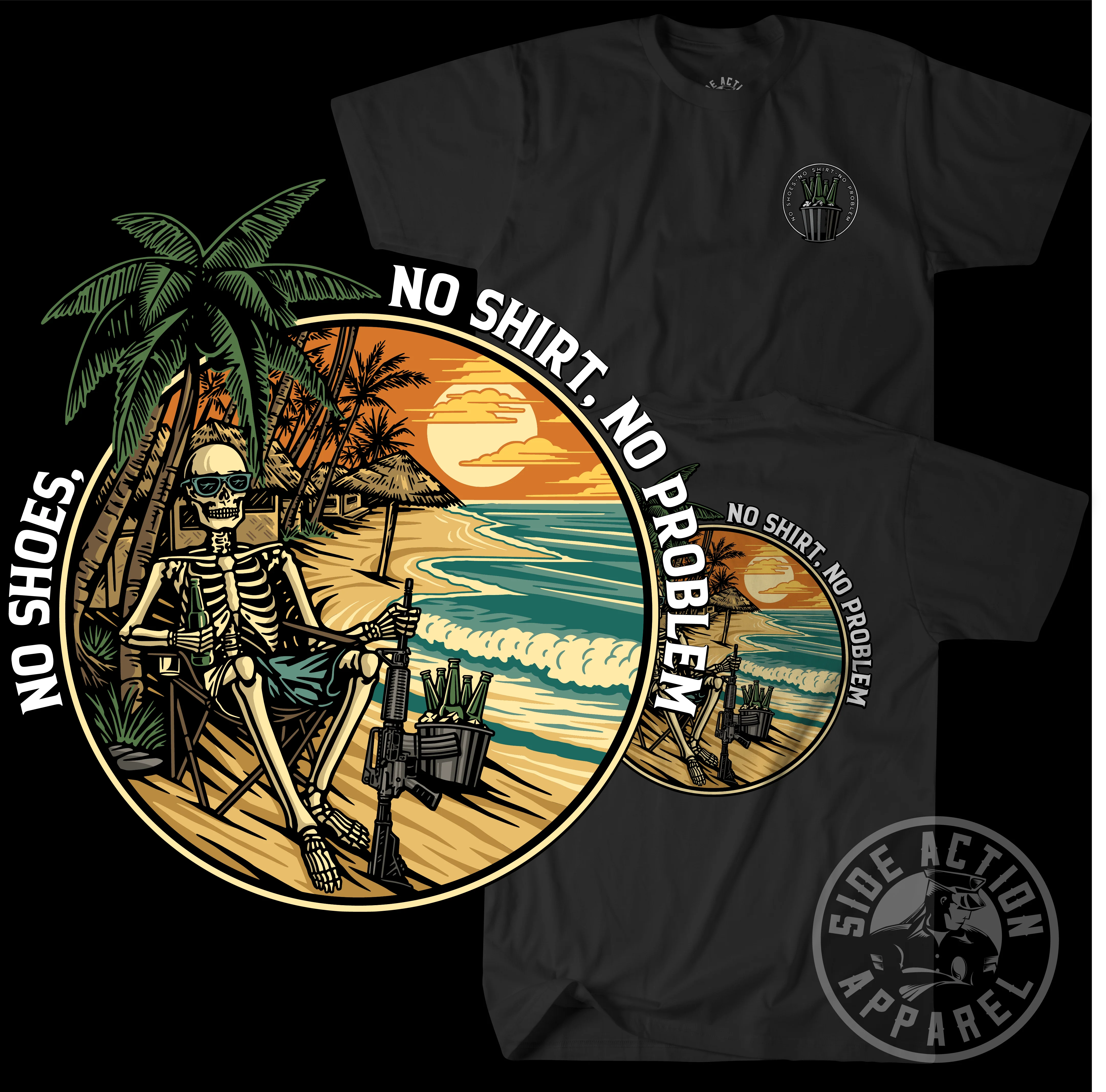 No Shoes, No Shirt, No Problem Tee - Image 3