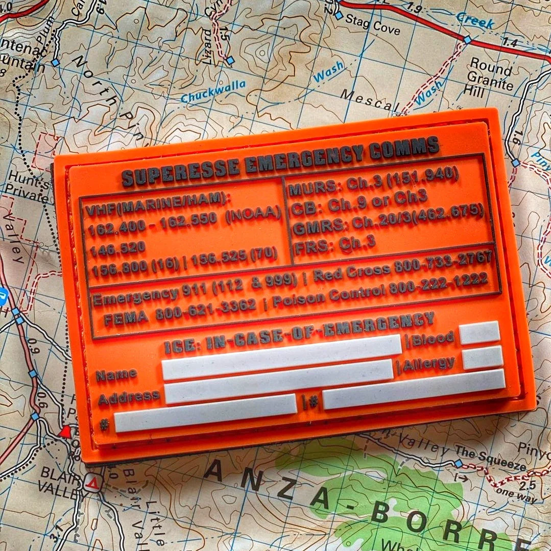 Storage Pocket Patch: Emergency Comms with Radio Frequency/Channel and Telephone Contact Numbers, ICE Card - Image 14