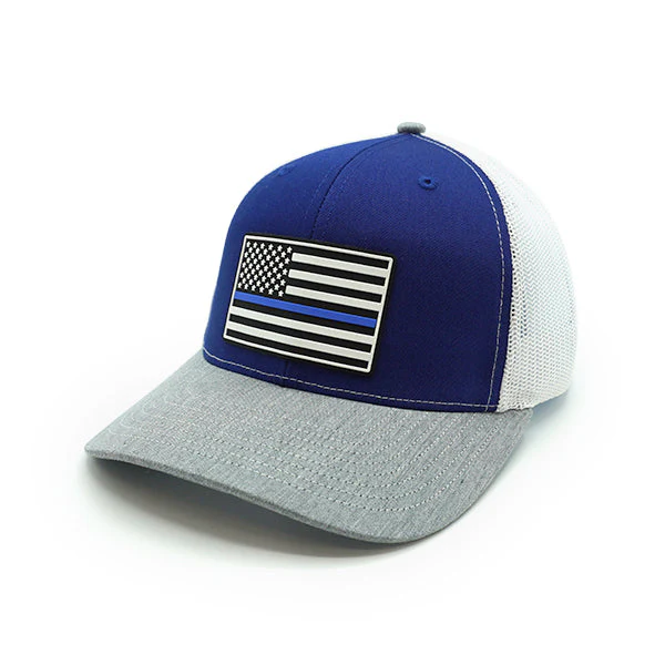 Thin Blue Line Flag PVC Patch Hat - Image 7