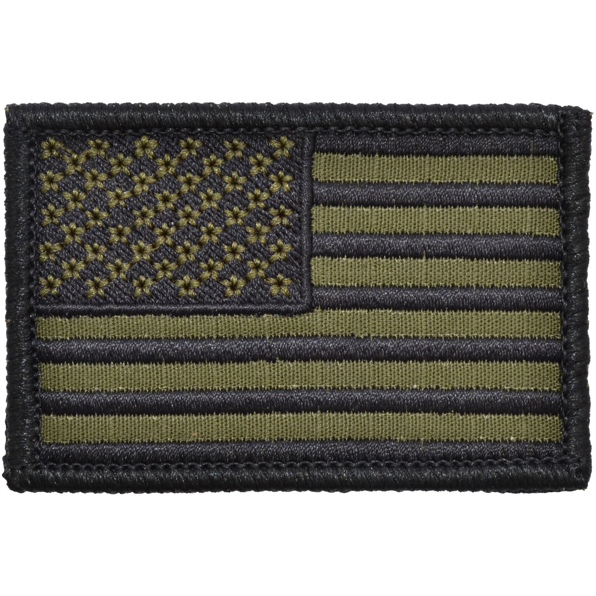 US FLAG 2 X 3 TACTICAL PATCH - OLIVE DRAB W/ BLACK
