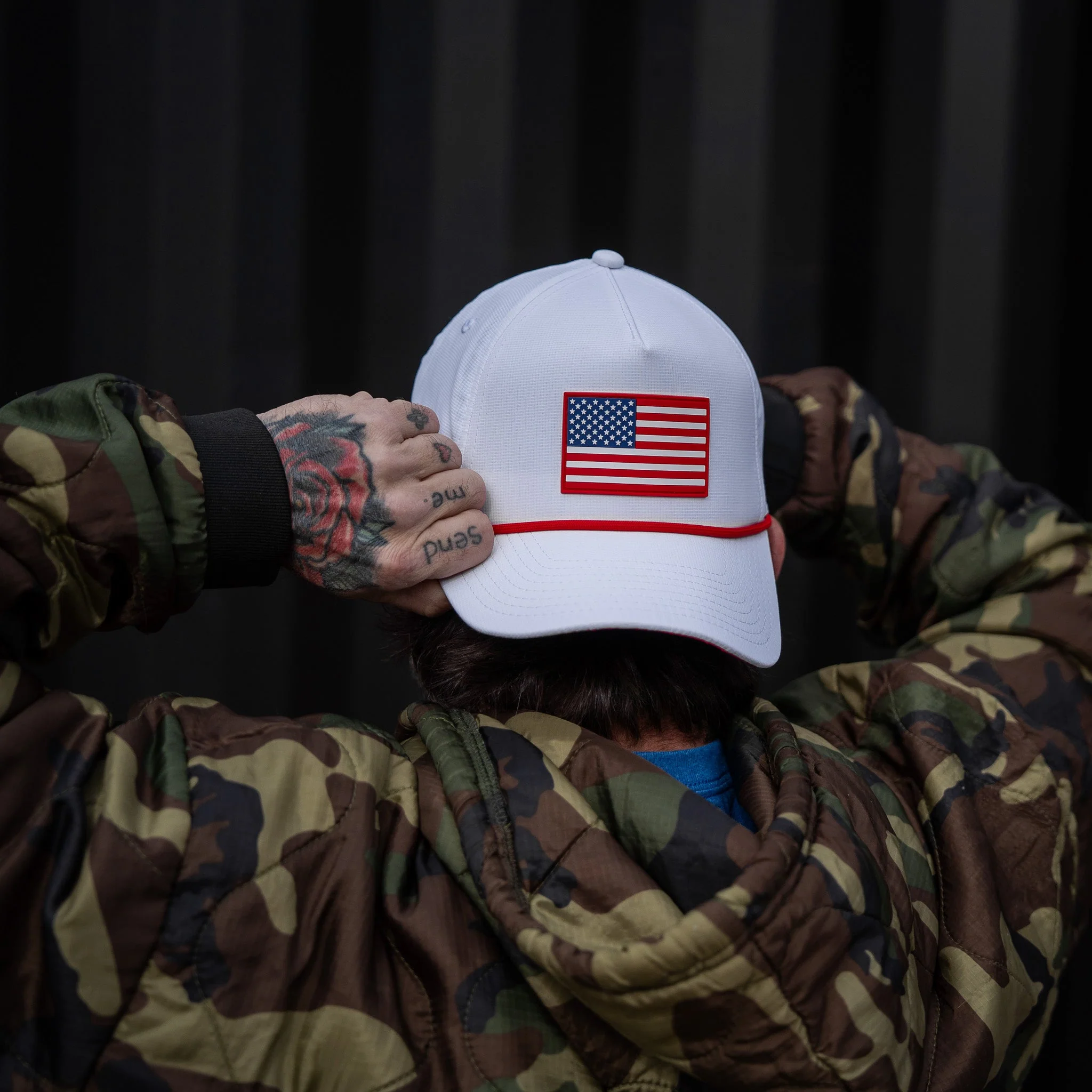 USA Flag Patch Weekender Style Performance Snapback Hat - Image 4