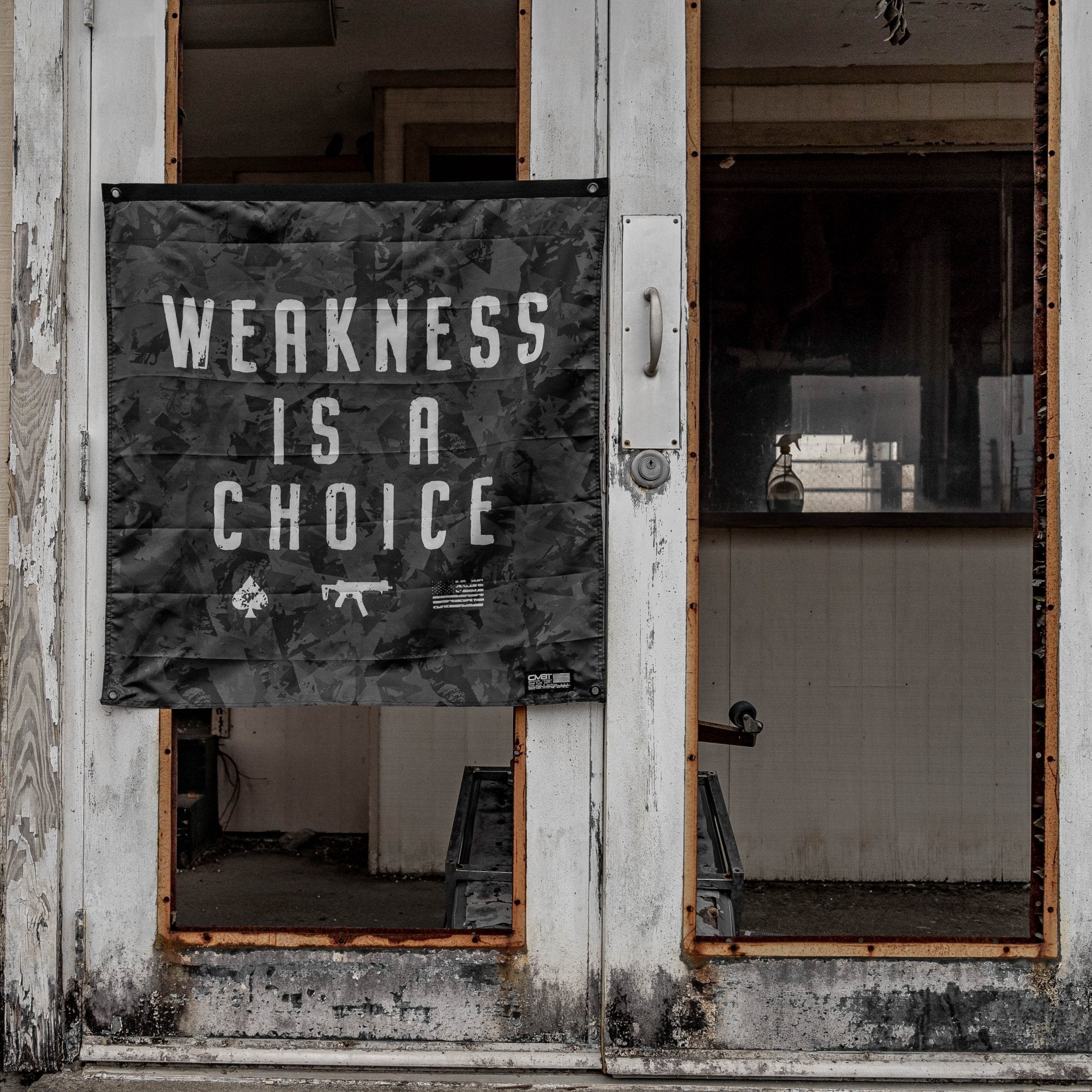 Weakness Is A Choice 3'x3' Camo Flag - Image 4